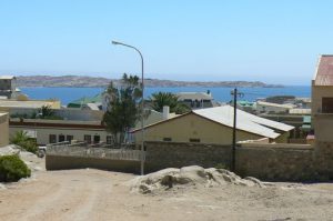 Luderitz has paved and dirt roads; the city overlooks the