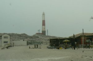 Diaz Point has a lighthouse, cafe and a stone replica
