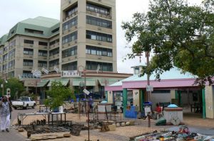 Street market on the pedestrian mall in central Windhoek