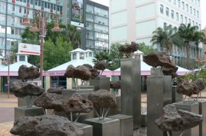 Post Street pedestrian mall in central Windhoek--33 meteors that fell