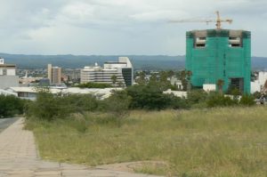 Overview of Windhoek with new Alte Festa (Old Fort) Museum