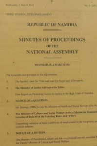 Parliament agenda for March 2, 2011