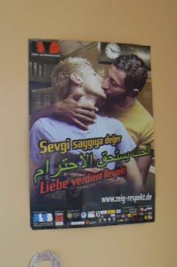 Poster in Out-Right Namibia office "Love deserves respect"