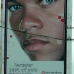 Bank billboard with handsome Namibian man of mixed racial heritage