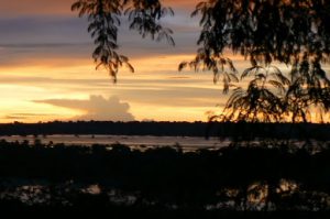 Okavango River Delta at sunset