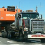 A very abnormal load--giant shovel going to an open mine