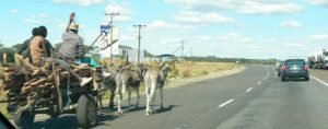 Contrast of lifestyles along the highway