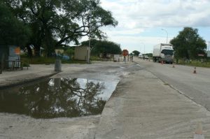 Leaving the Okavango Delta area vehicles must drive through a