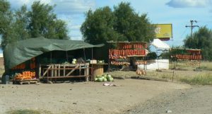 Vegetable and fruit vendor along the highway