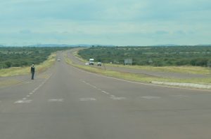 Toward Gaborone the highway opens up to four lanes.