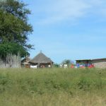 Ovambo tribal village near the Okavango River in northwest Botswana