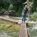 The Okavango River drops four meters in a series of