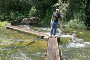 The Okavango River drops four meters in a series of