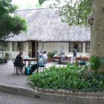 Dining patio at the Island Safari Lodge