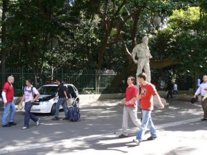 Brazil - Sao Paulo - strolling along Avenida Paulista past