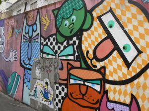 Brazil - Sao Paulo - art graffiti along Frei Caneca