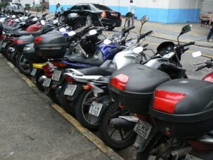 Brazil - Sao Paulo - motorbikes along Frei Caneca Street
