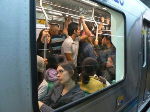 Brazil - Sao Paulo - subway system at rush hour