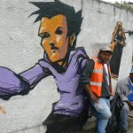 Brazil - Sao Paulo - city workers and graffiti work
