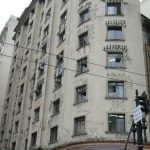 Brazil - Sao Paulo - office building loaded with graffiti