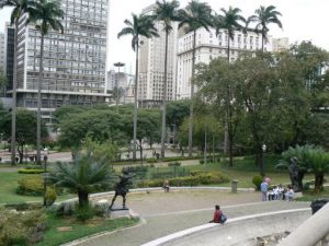 Brazil - Sao Paulo - looking from municipal theatre across