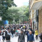 Brazil - Sao Paulo - pedestrian street Rua Sao Bento