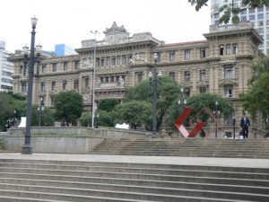 Brazil - Sao Paulo - museum on cathedral square, Praca