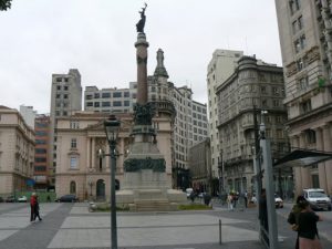 Brazil - Sao Paulo - Patio do Colegio statue commemorating