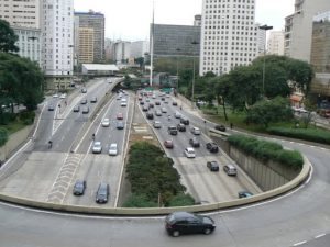 Brazil - Sao Paulo - looking at traffic (tunnel) under
