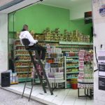 Brazil - Sao Paulo - shop guard watching for store