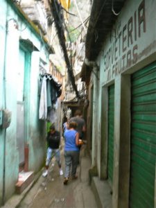 Narrow walkway inside Rocinha