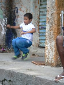 Boy dancer with the can band