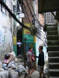 Alleyway in Rocinha with tangled wires