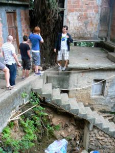 Risky open stairways in Rocinha