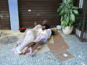 Brazil - Rio - Copacabana has a population of homeless