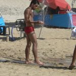 Brazil - Rio - Ipanema Beach volleyball player cooling off