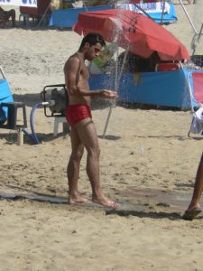 Brazil - Rio - Ipanema Beach volleyball player cooling off