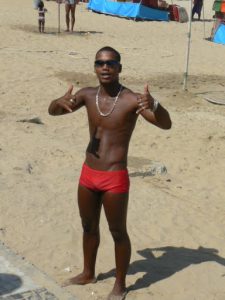 Brazil - Rio - Ipanema Beach sun guy