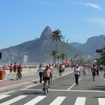 Brazil - Rio - Ipanema Beach; every Sunday, the roadway