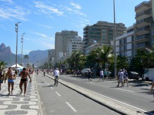 Brazil - Rio - Ipanema Beach; every Sunday, the roadway