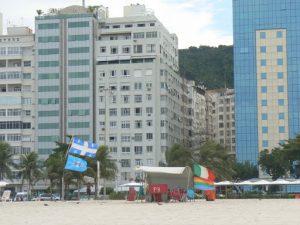 Brazil - Rio - Copacabana Beach;  looking from the beach