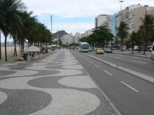 Brazil - Rio - Copacabana Beach; decorative sidewalk. More than