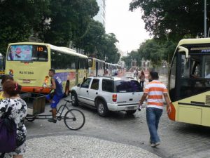 Brazil - Rio City - Centro area cobblestone streets and