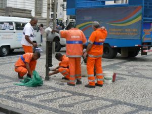 Brazil - Rio City - Centro area, colorful workers on