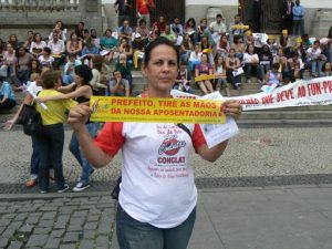 Brazil - Rio City - Centro area, teacher rally on