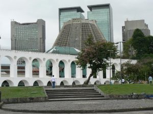 Brazil - Rio City - Centro area trolley viaduct arches;