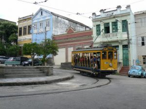 Brazil - Rio City - trolley arriving in Santa Terese