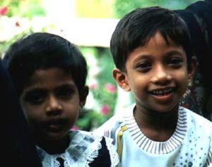 Kandy-Indian children visitng Sri Lanka