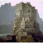 Yemen - Huge nine-story structure of houses built atop rock