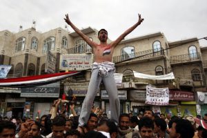 Yemen - Anti-government protesters attend a rally in Taiz February